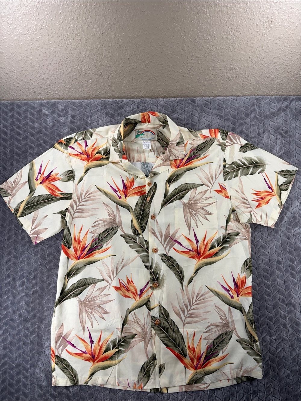 EUC Vintage Paradise Found “Bird of Paradise” Hawaiian Aloha Shirt-Medium Rayon